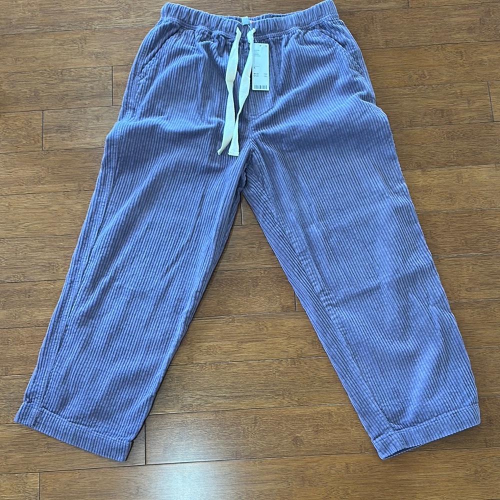 Lilac Corduroy Pants with Drawstring